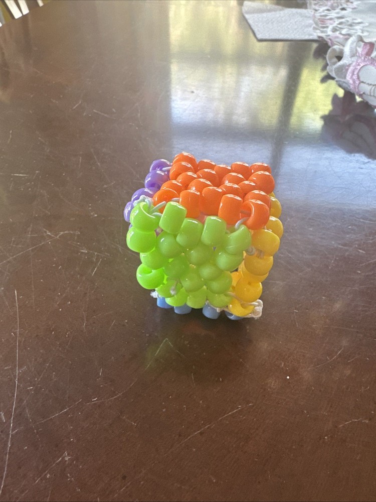 Handmade Kandi Pony Bead Cube 3D