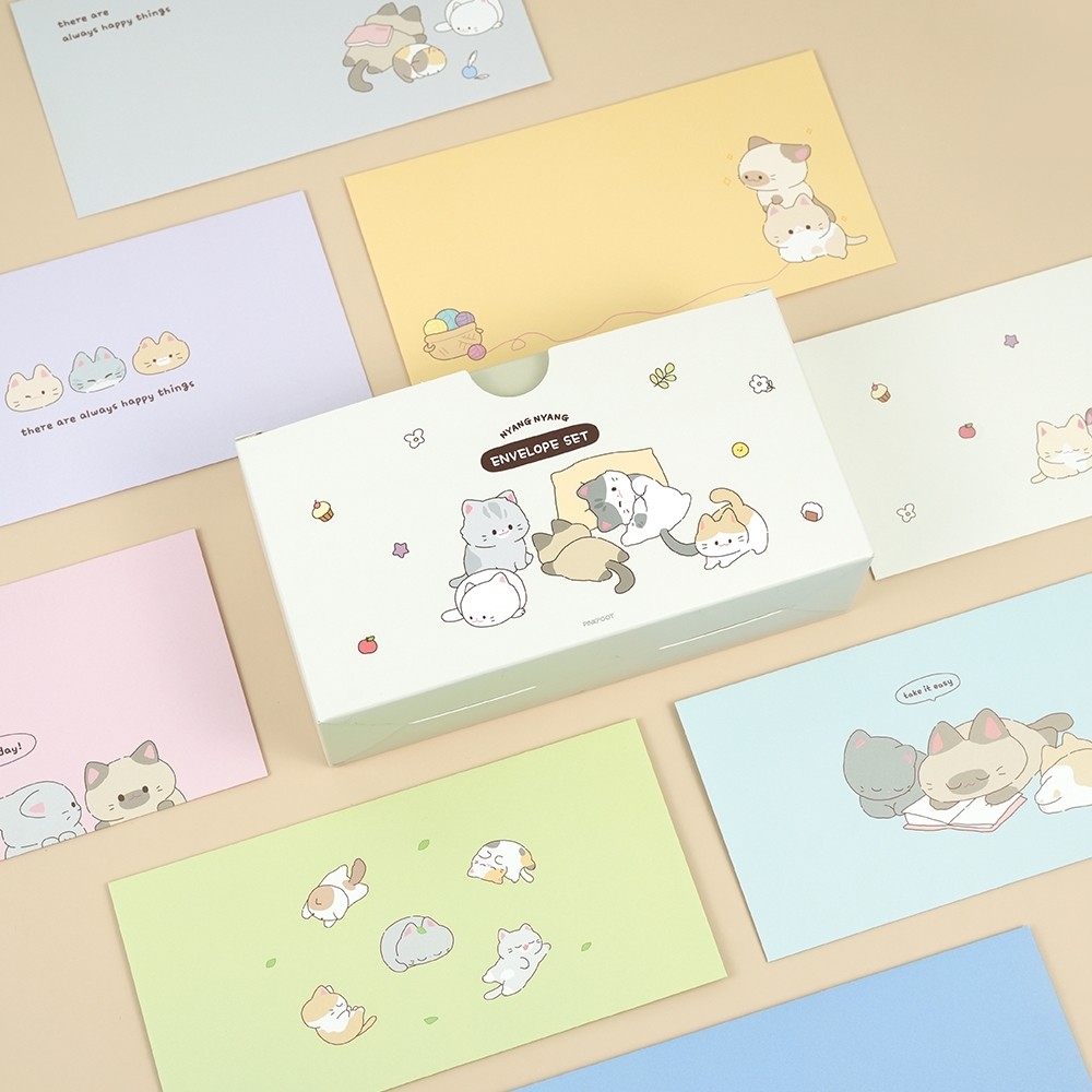 [Pink Foot] 100 Nyannyang Horizontal Envelope