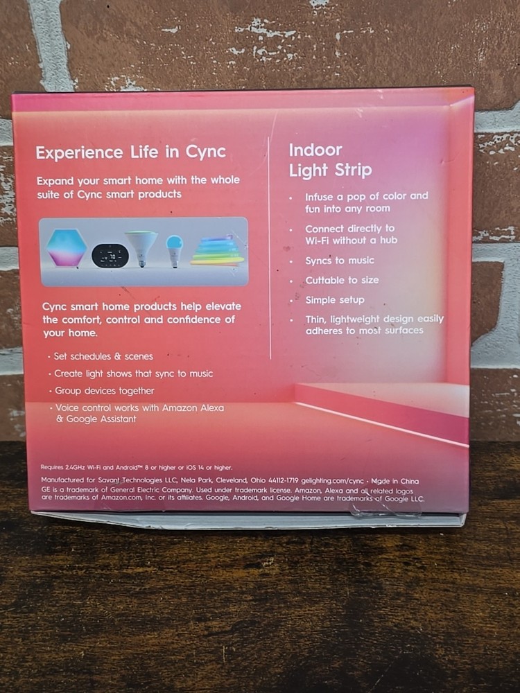 GE Cync Direct Connect Smart Light Strip 16 Ft - Thin Style