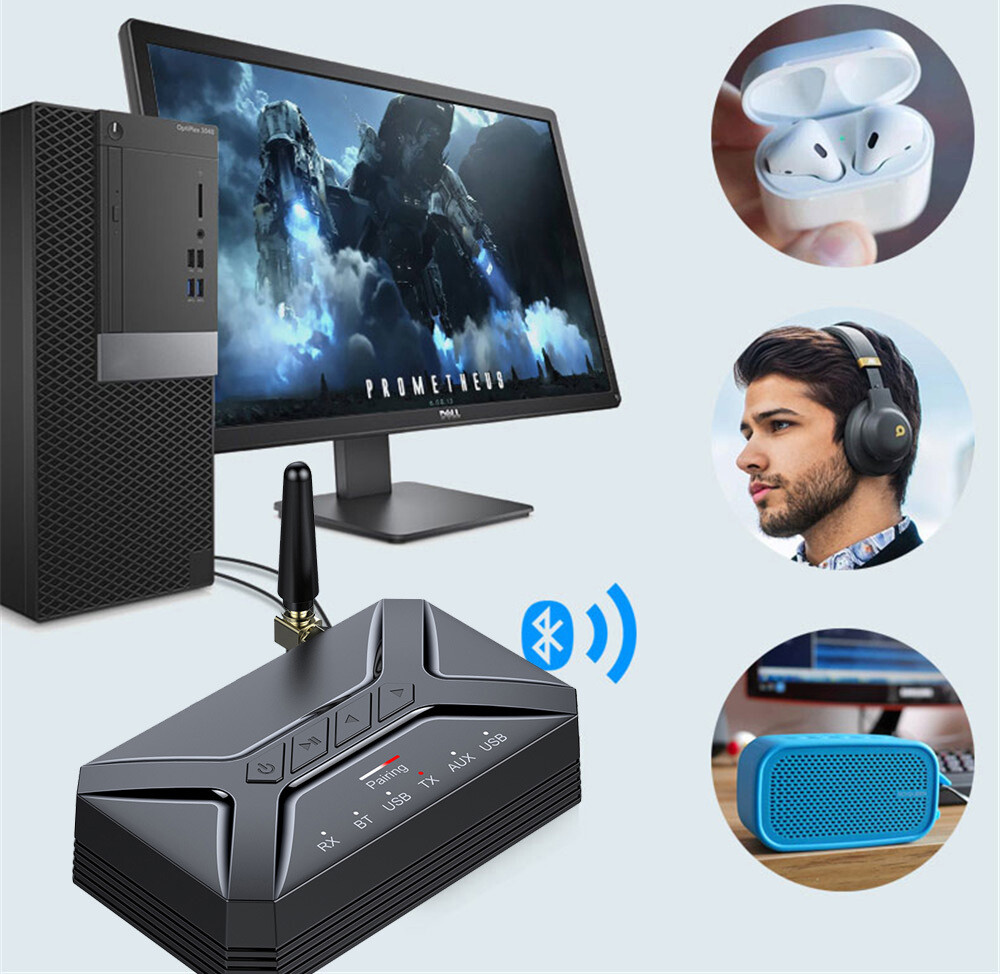 Long Range Bluetooth 5.0 Transmitter Receiver Audio Adapter for TV Home Stereos