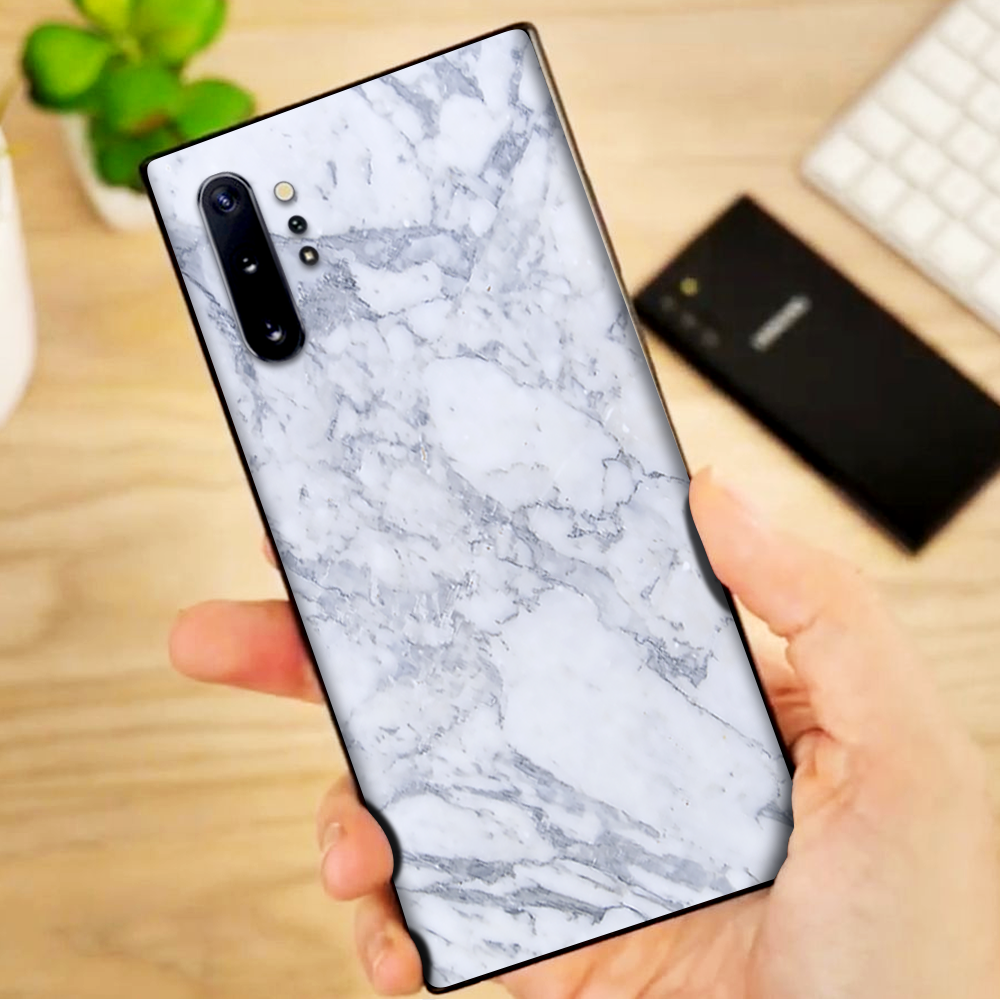 Skins Decal Wrap for Samsung Note 10 Plus Grey White Standard Marble