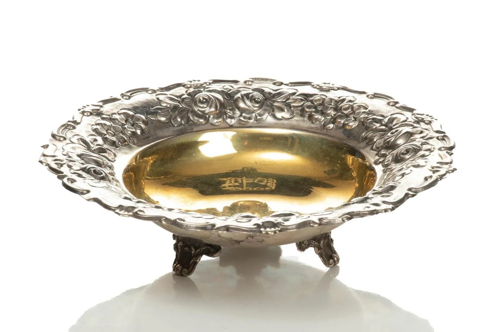 Vtg 800 Silver Centerpiece Bowl Footed