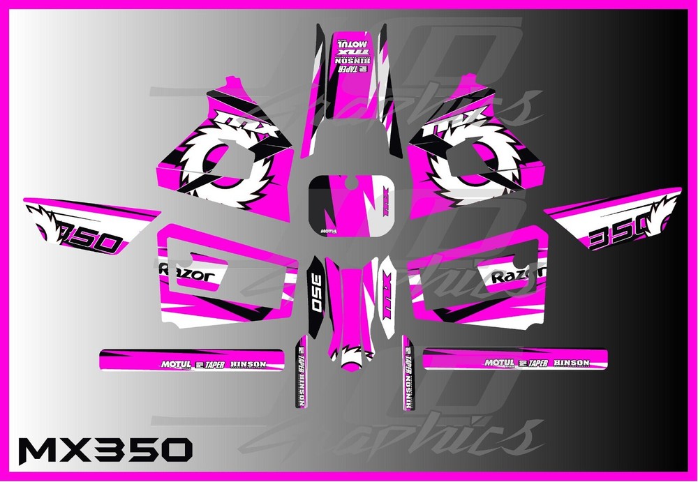 Razor MX350 NEW MODEL graphics kit decals THICK AND HIGH GLOSS