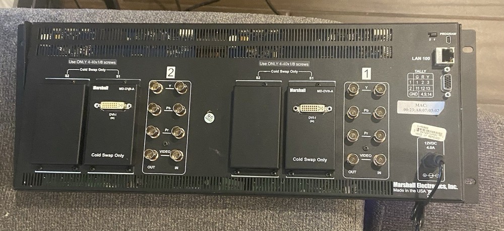 Marshall V-MD902 Dual Rack LCD Monitor Tested Working Powers On Menu Responsive