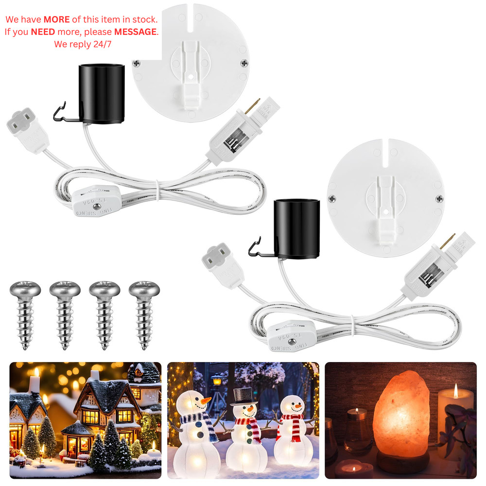 Meonum 2 Set Blow Mold Light Kit Replacement, E27 E26 Single White；black