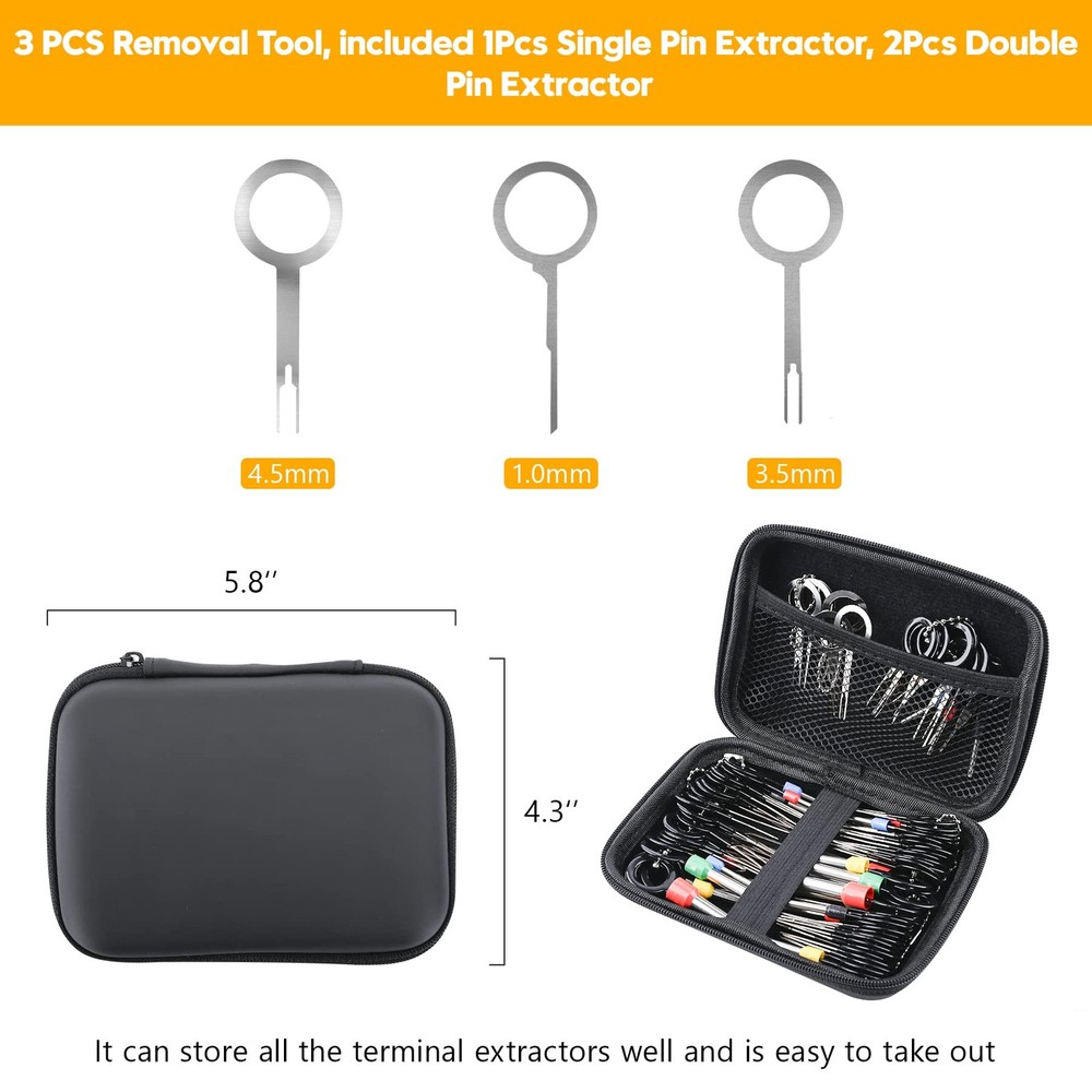 Terminal Removal Tool Kit, 82 Pcs Extractor Set, Depinning...