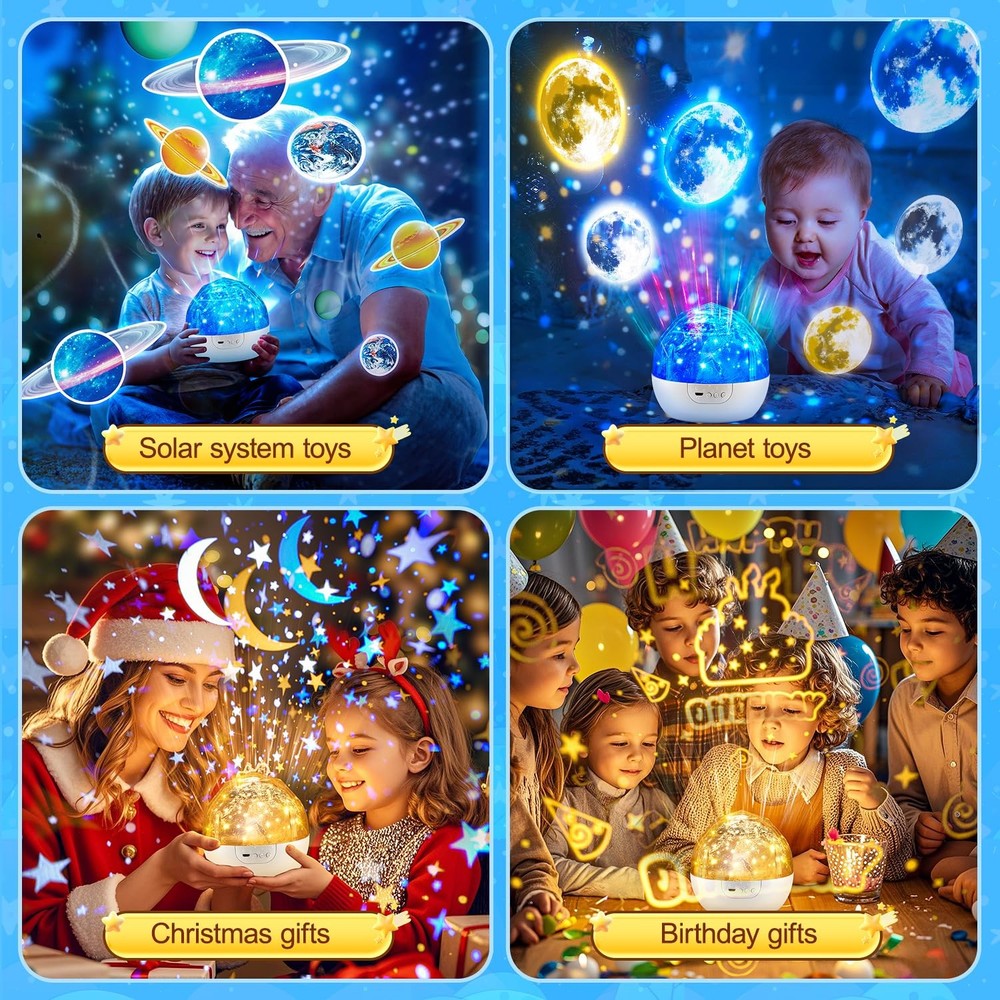 Solar System for Kids Projector Night Light, 1 Count (Pack of 1), White