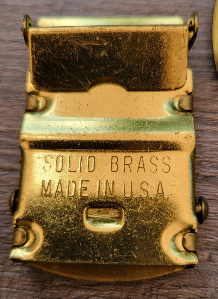 3 Vintage US Navy Belt Buckles Solid Brass US Made