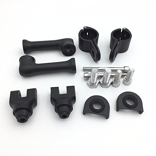 XKMT-Black Long Angled Adjustable Highway Peg Mounting Kit Compatible With