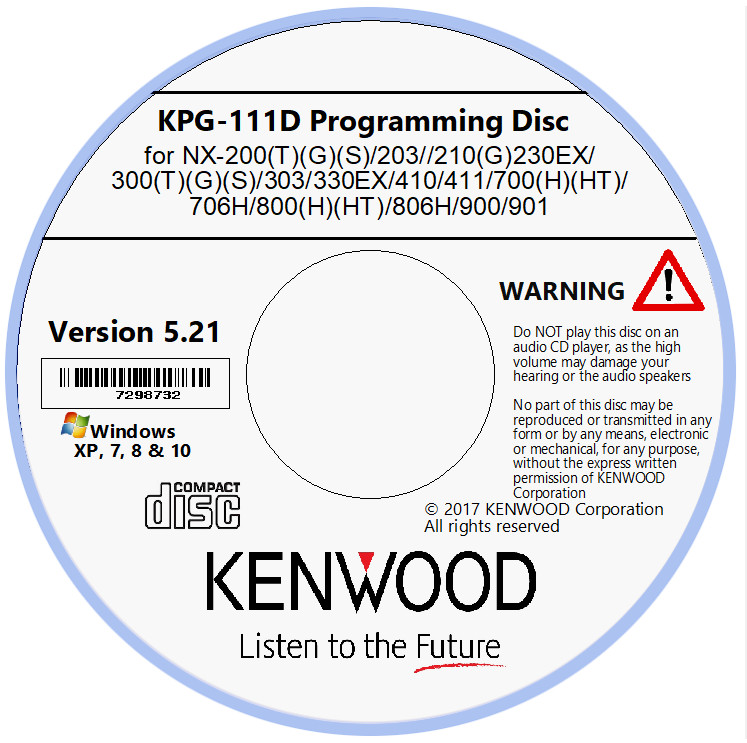 Kenwood KPG-111D Version 5.21 Field Programming Unit (Software)