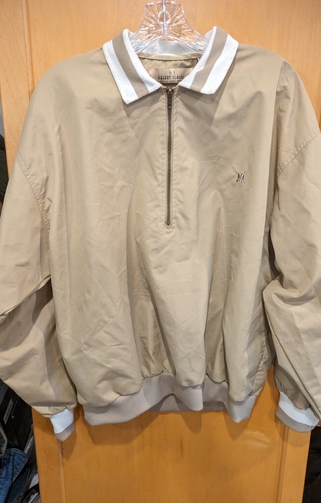 Desert Classic Golf Jacket Mens Small Pull-on Half zip Tan 80's