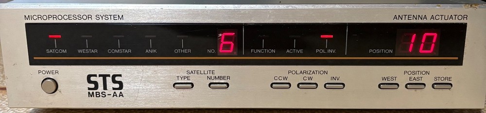 Satellite Technology Services STS antenna actuator model MBS-AA-1 powers on ok