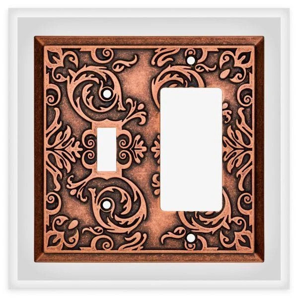 Decorator Switch Wall Plate Toggle GFCI Rocker Combo Fairhope Copper