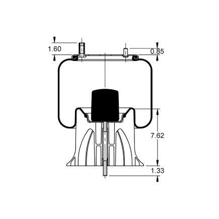 Triangle Suspension AS-8445 Triangle Air Spr   Rolling Lobe