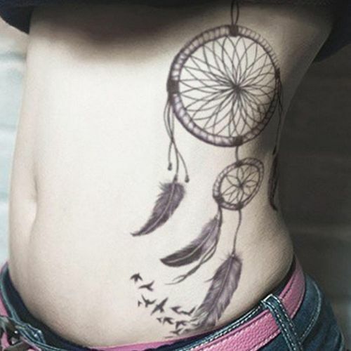 Flash Once Temporary Adhesive Tattoo Dreamcatcher Black Body Gift