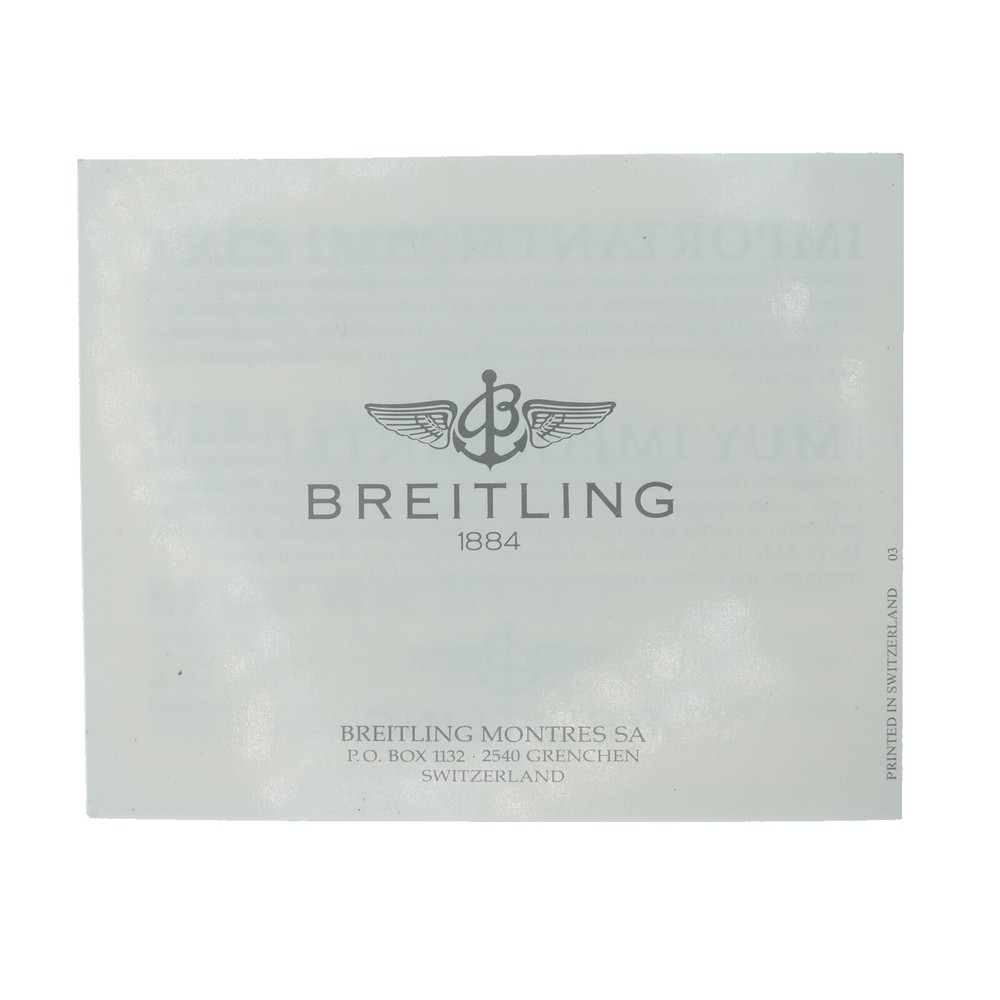 BREITLING AUTHENTIC WATCH NOTICE FLYER