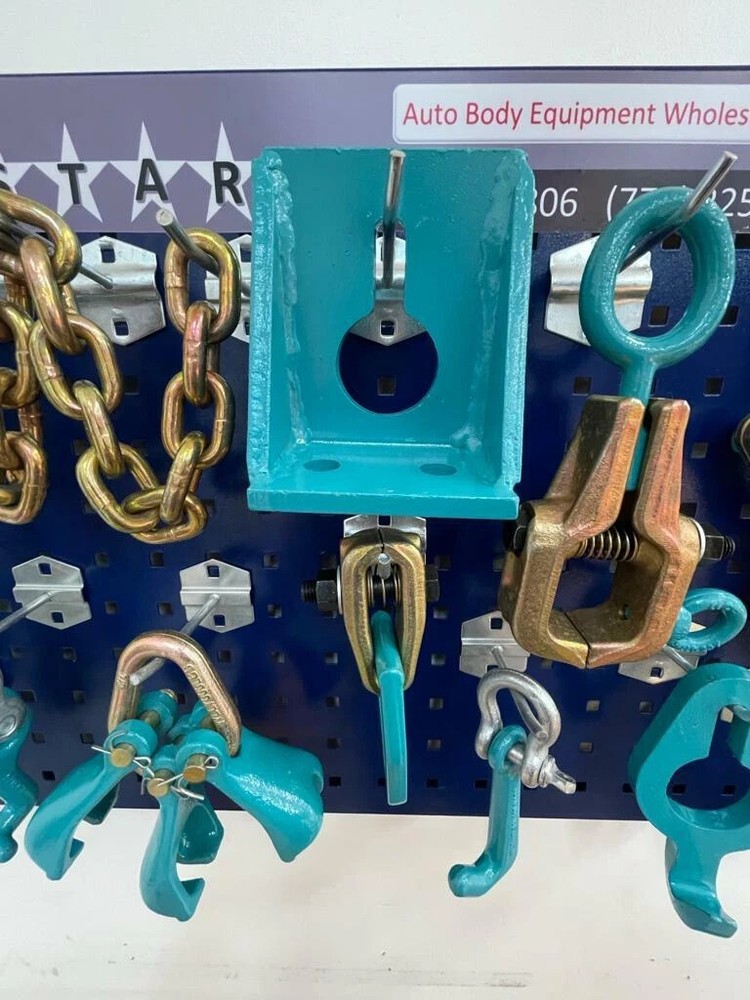 SET#70 - 16 PIECE HEAVY DUTY AUTO BODY FRAME MACHINE CLAMPS SET & PULLING TOOLS