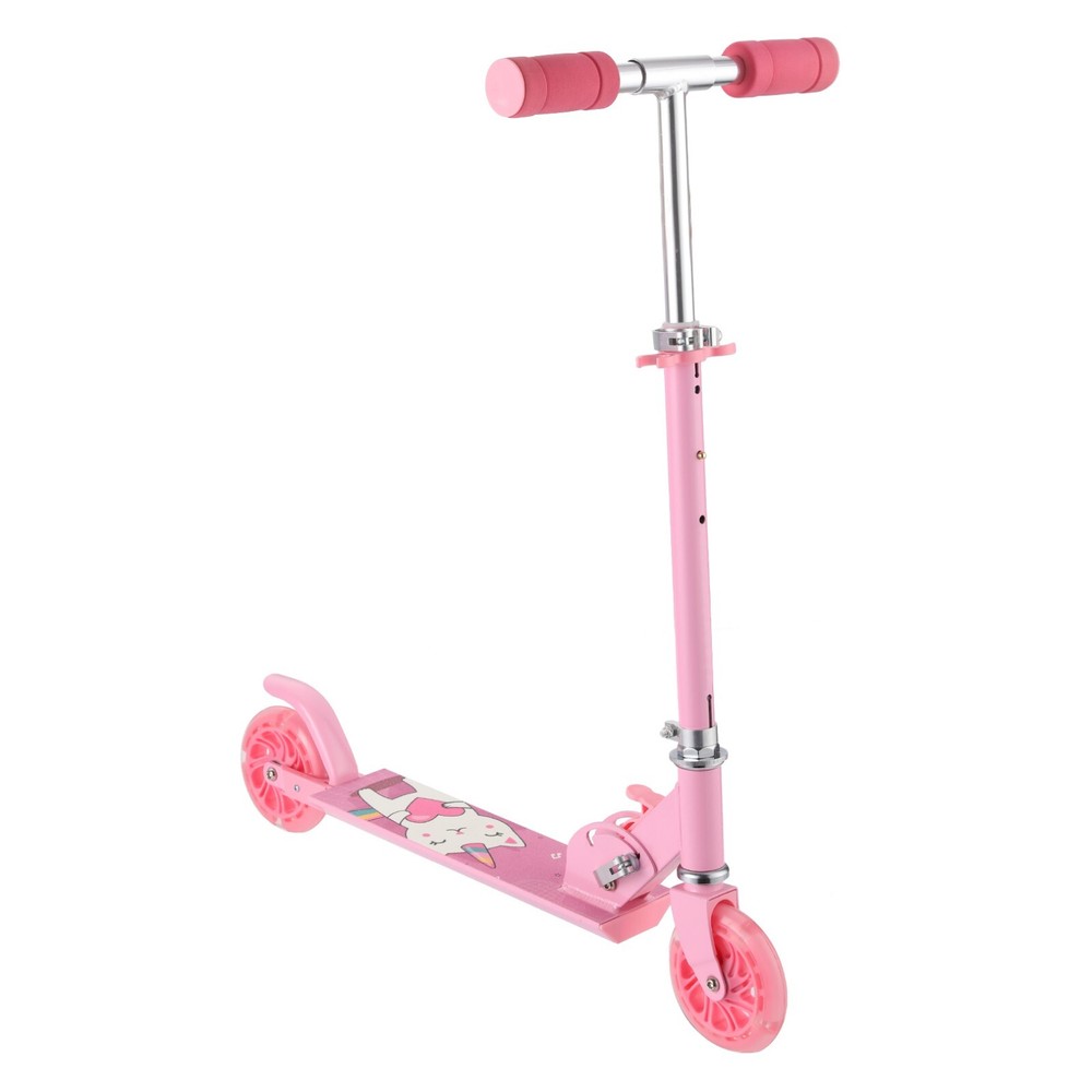 Kids Scooter Foldable with LED Light Up Wheels & 3 Adjustable Height Handlebar