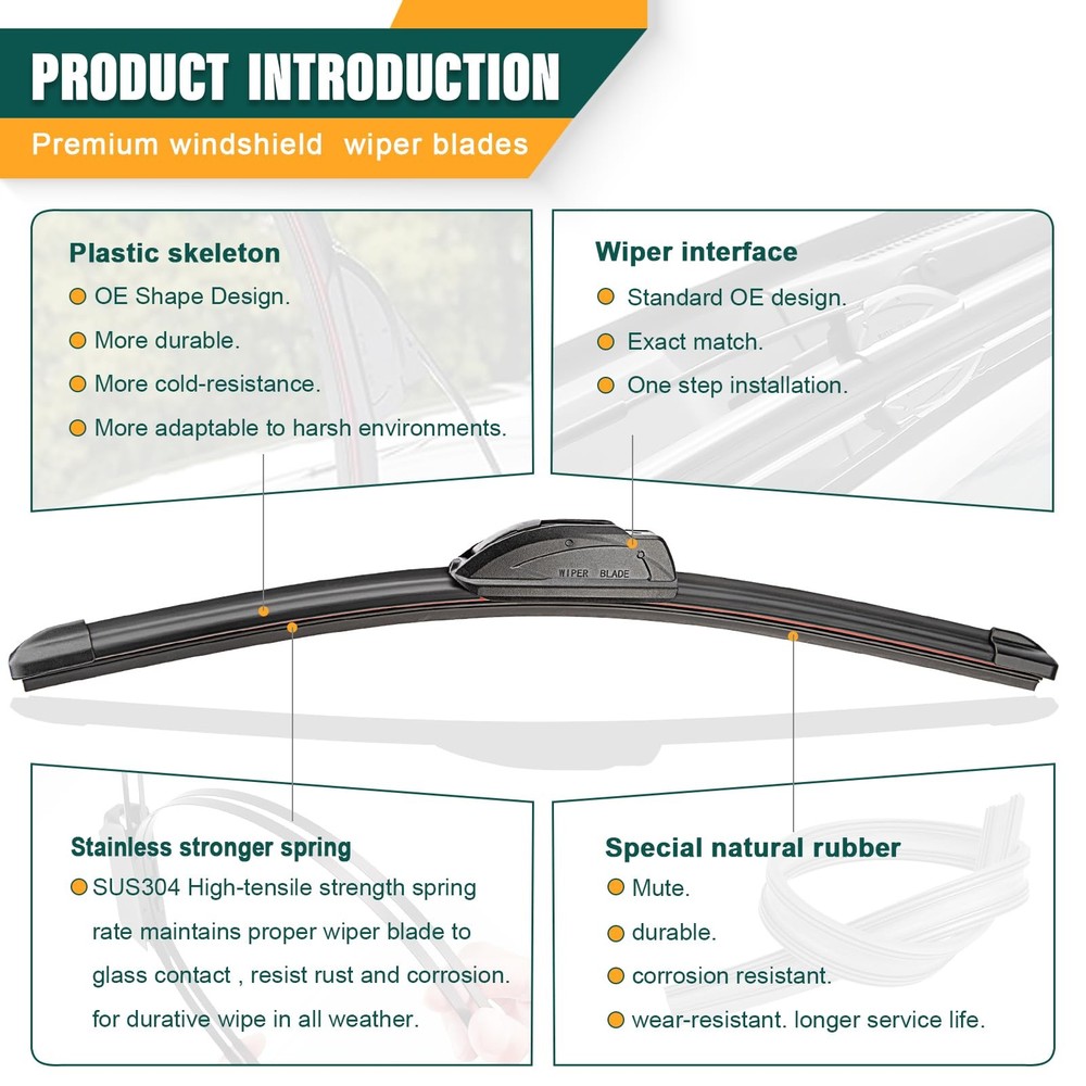 Nissan Versa Note Windshield Wiper Blade Set 28" 12" 12" Replacement 2014-2019