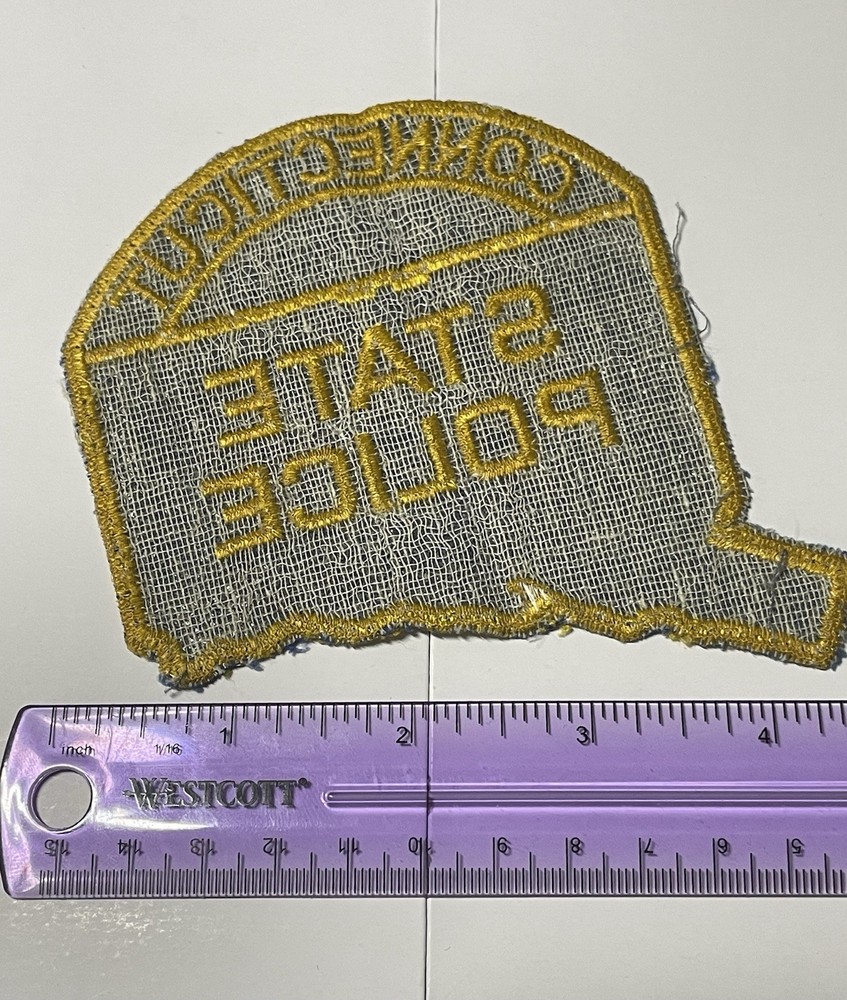 1970s Connecticut CT State Police Shoulder Patch State Shape