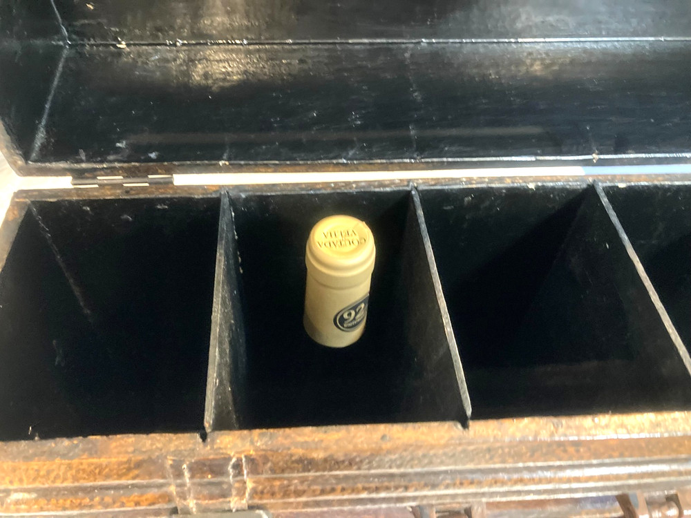 Vintage 5 Compartment Wooden Wine Storage Case
