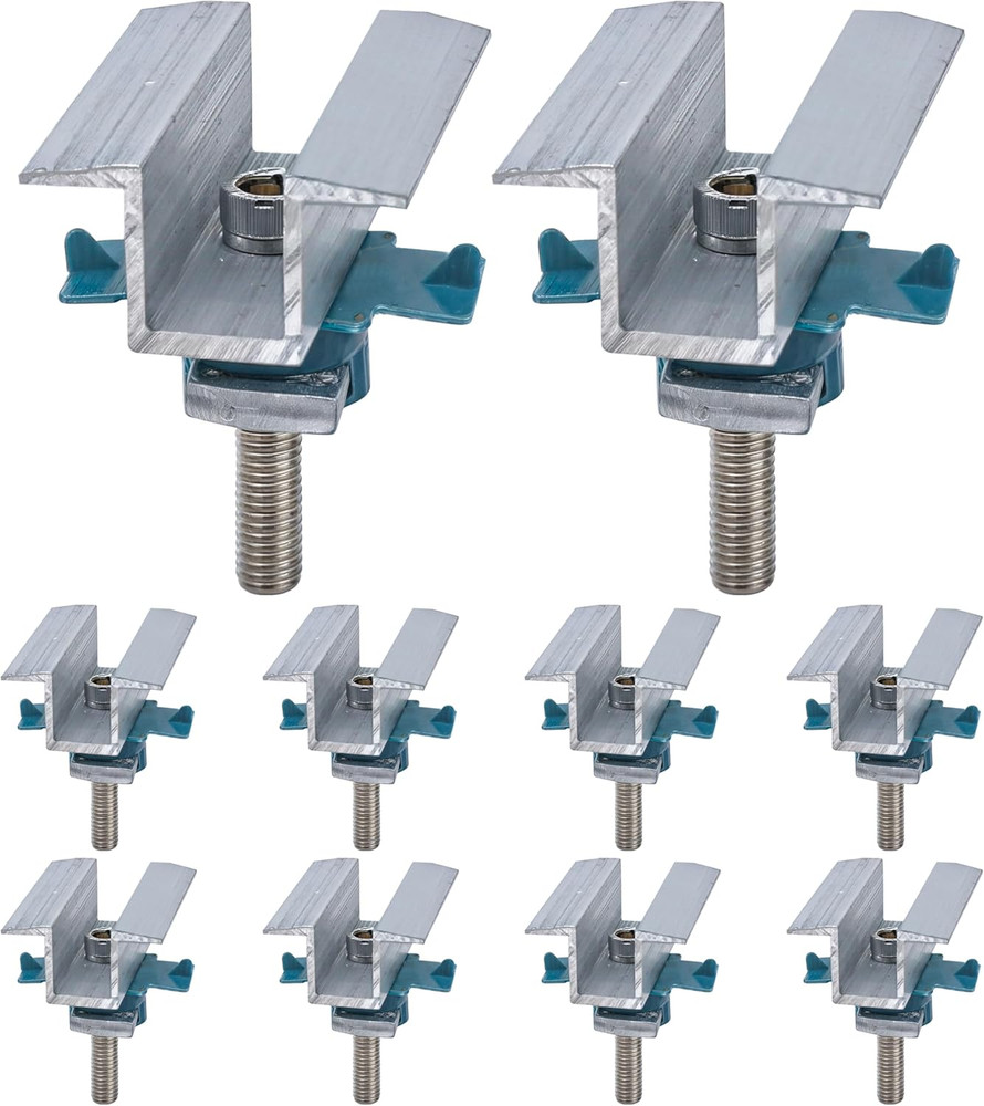10Pcs Solar Panel Clamps for Unistrut System, Mounting Clamp Bracket, Adjustable