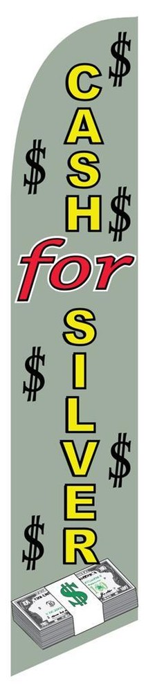 Cash for Silver Feather Banner Swooper Flag - FLAG ONLY