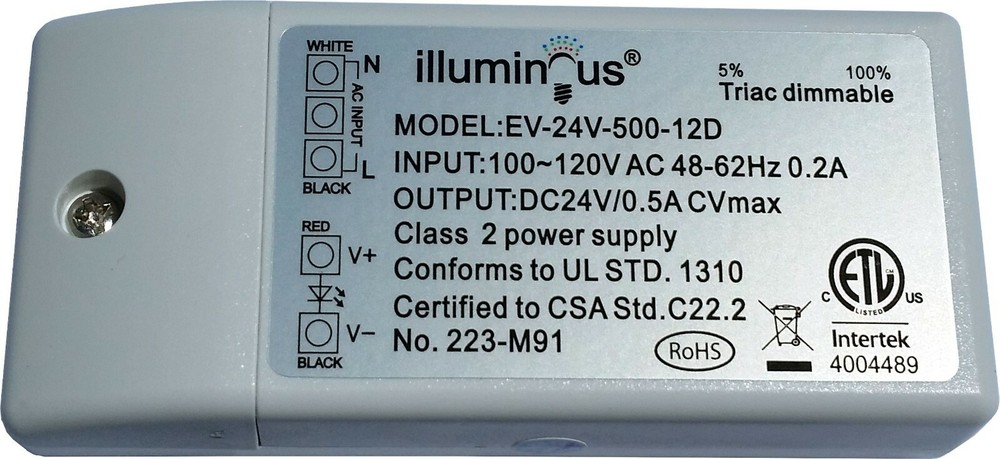 24V 12W Dimmable CV DC LED Driver ETL approved