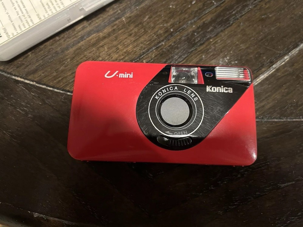 Konica U-Mini 35mm Camera - Red W/ Case RARE