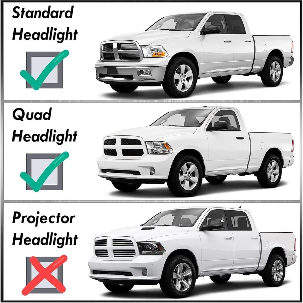 Headlights Assembly Compatible with 2009-2018 Dodge Ram 1500,2010-2018 Ram 2500