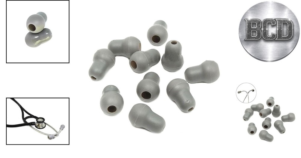 Comfortable Silicone Earplugs - 10 Pack Replacement for Littmann Stethoscopes