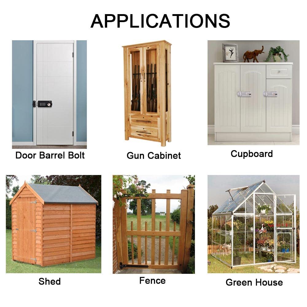 Sliding Combination Bolt Combi Bolt Latch Keyless Combination Bolt 4 Digit Pi...