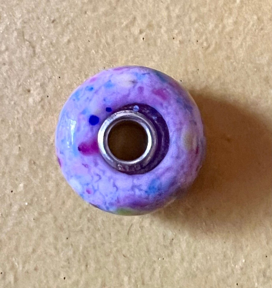 Trollbead trollstone pink rainbow ooak unique