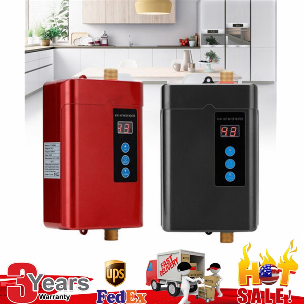 3000W 110V Electric Instant Hot Water Heater Under Sink Tankless Water Heater