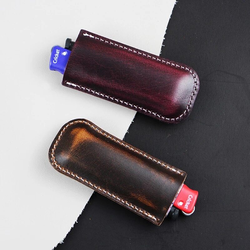 Pure Leather Cowhide Handmade Lighter Case