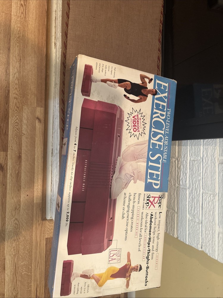 Vintage Aerobic 2 Level Adjustable Exercise Step Platform Set without Video 1992
