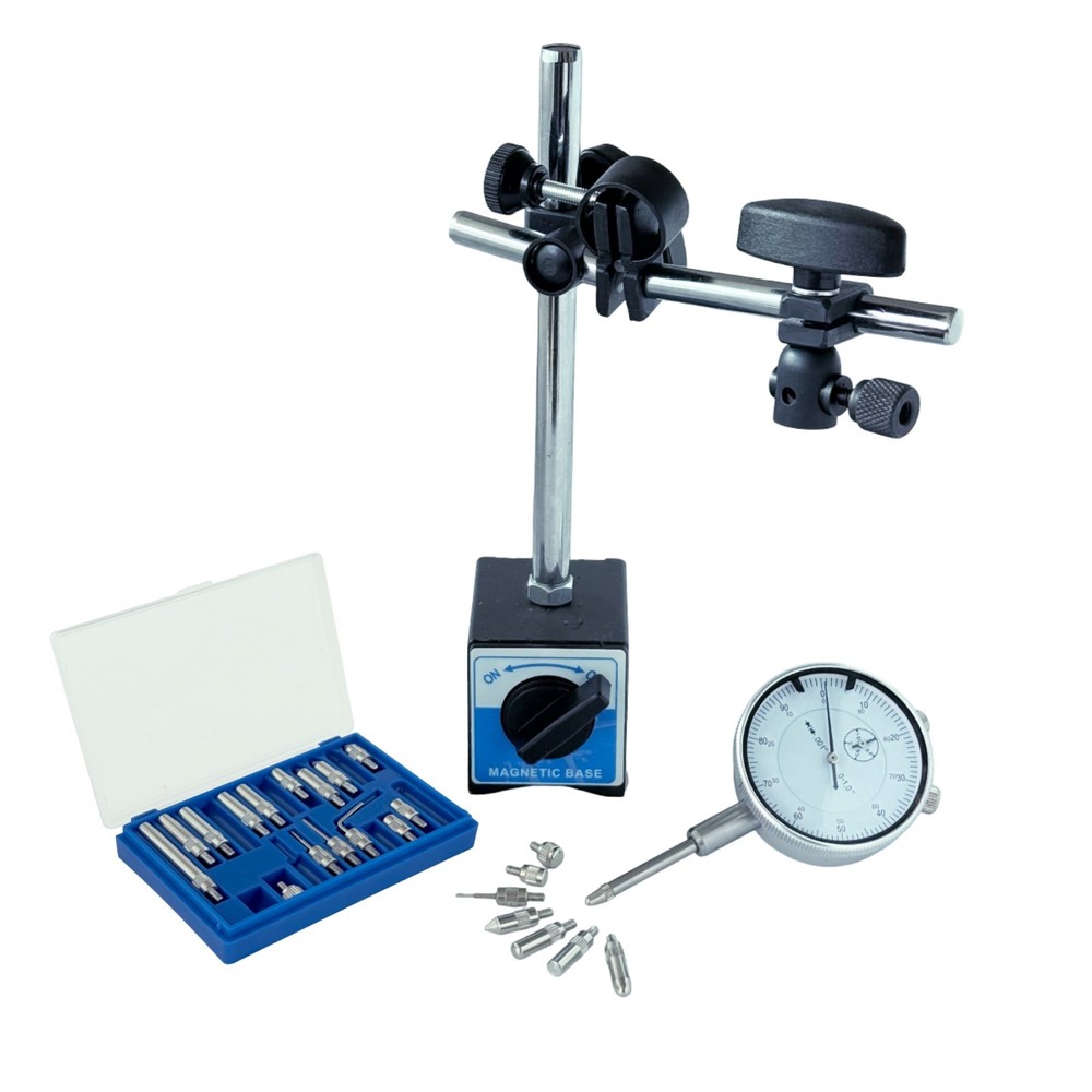 Magnetic Base Holder 135 lbs Pull Force Fine Adjust + 1" Dial Indicator 0.001"