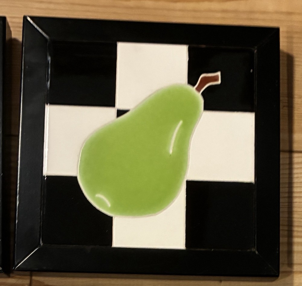 1-6 Alvstad Custom Tile Co Ceramic Tile Signed & Framed Fruit or Vegetable