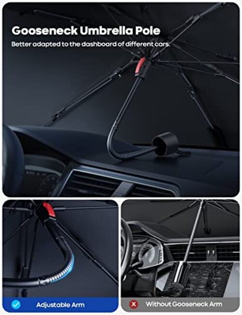 Lamicall Car Windshield Sunshade Umbrella - Foldable Car Windshield Sun Shade