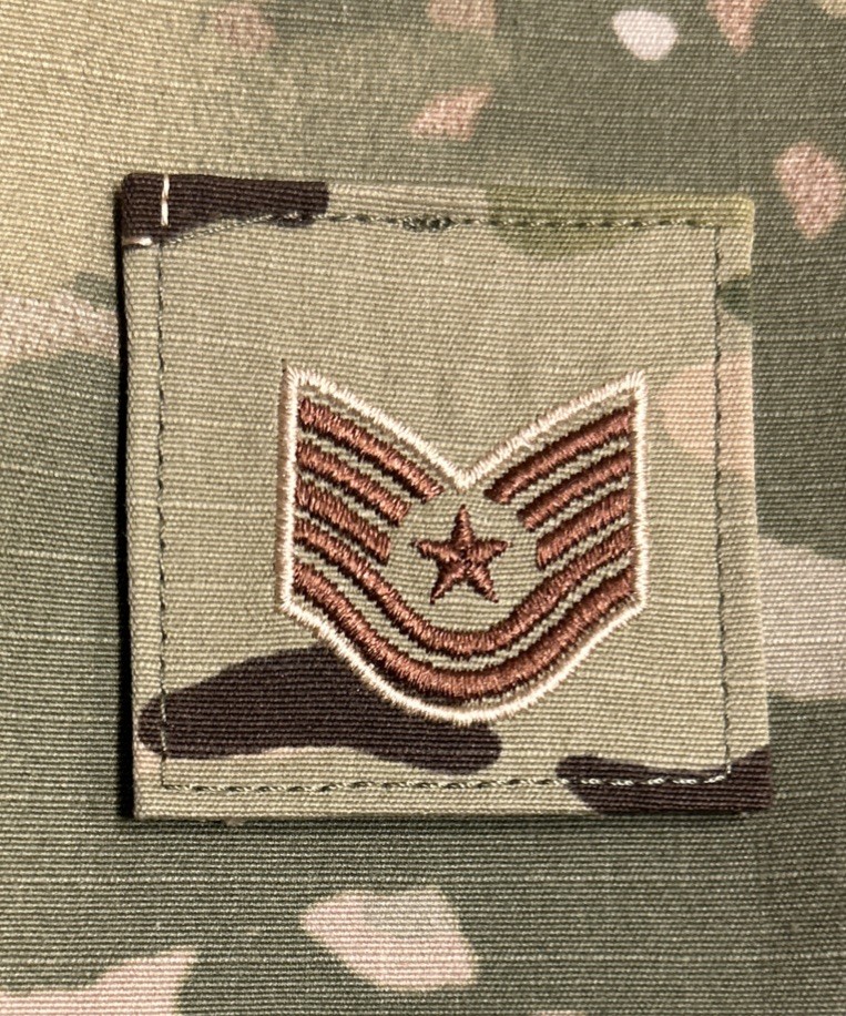 US Air Force TSGT/E6 Rank OCP Technical Sergeant w/ Hook USAF