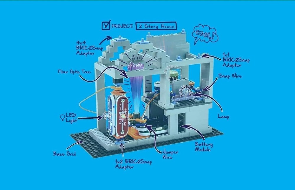 Snap Circuits Bric Structures 130 Piece Building Electronics Kit for Kids 8+