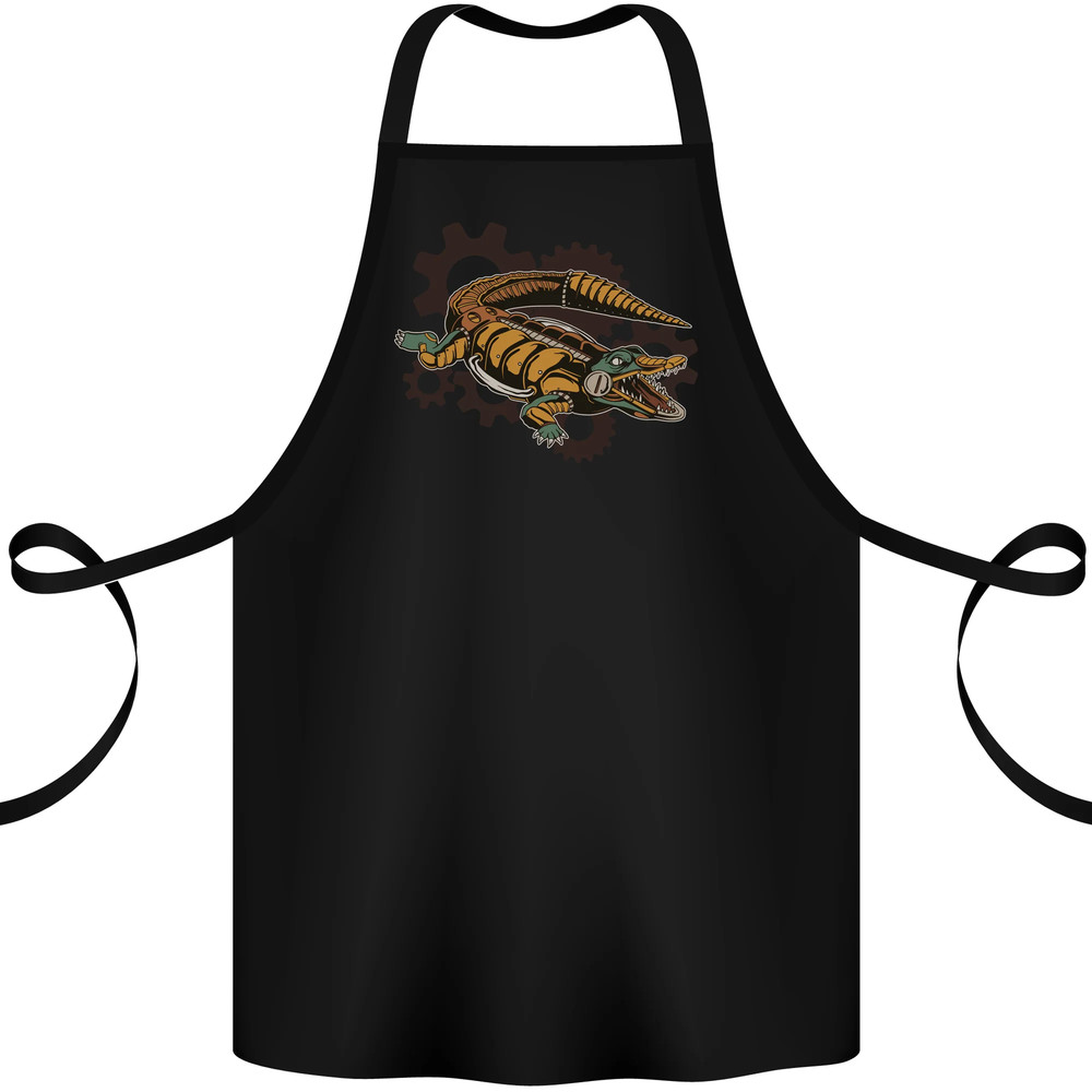 Steampunk Crocodile Alligator Cotton Apron 100% Organic