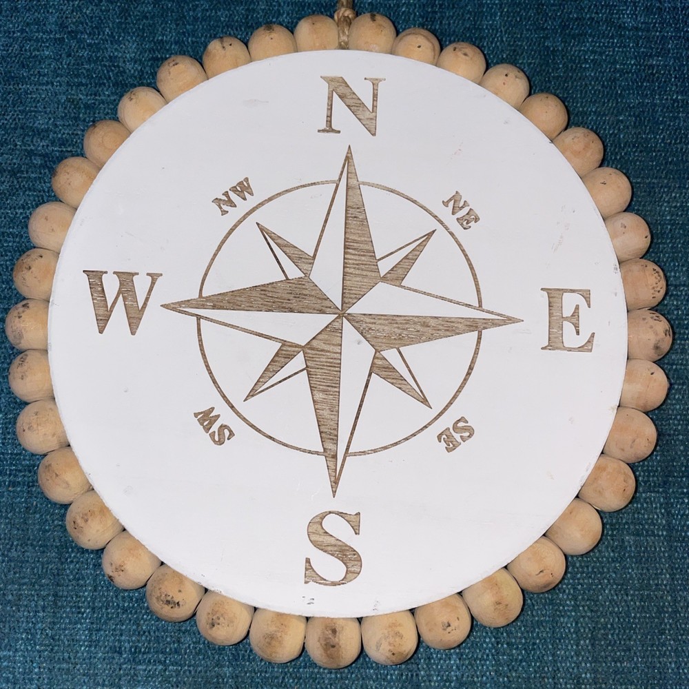 Wood Nautical Compass Decor