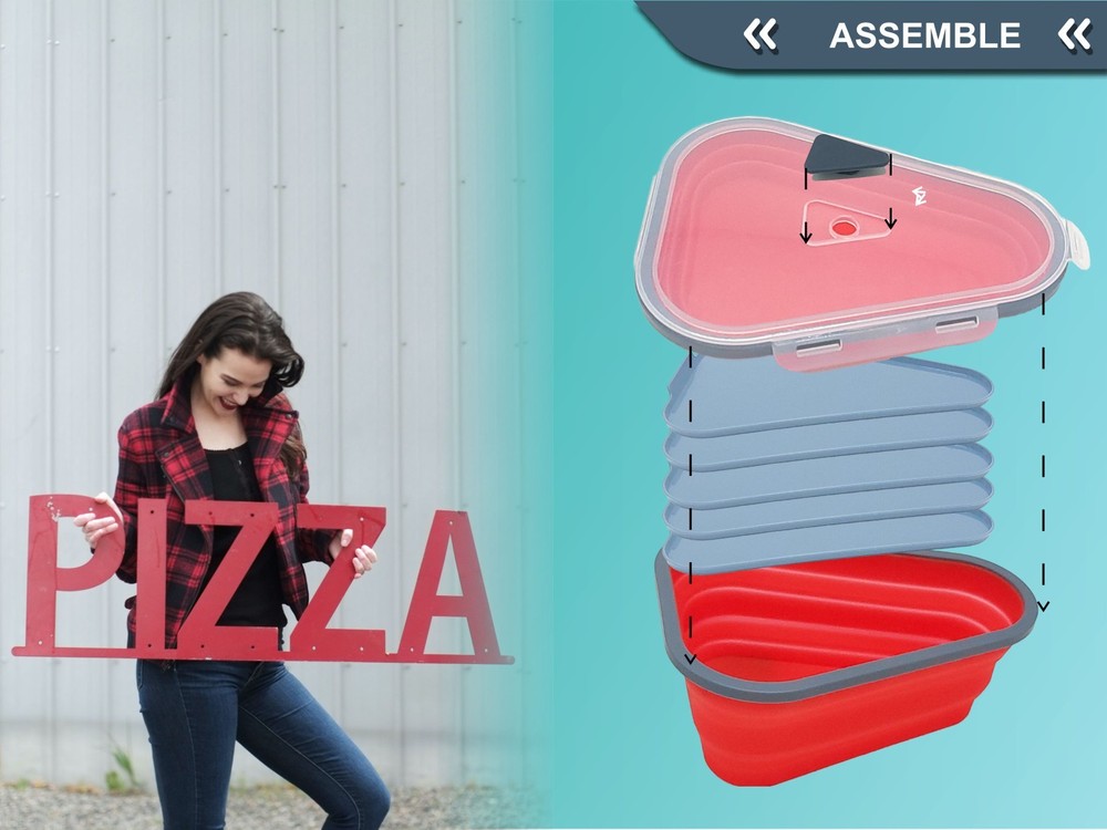 Collapsible Pizza Slice Container Airtight Pizza Saver