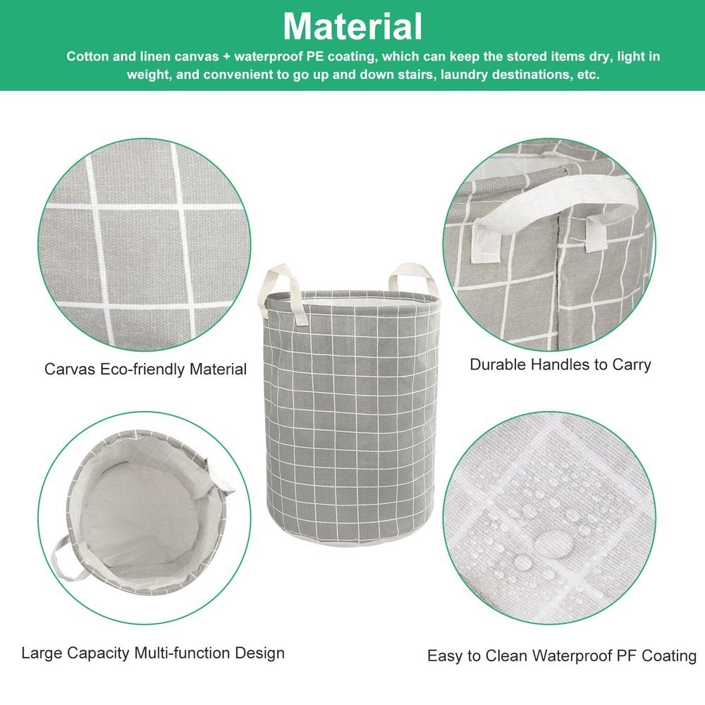Laundry Basket Washing Dirty Clothes Folding Hamper Bag Storage Bin Handle Large