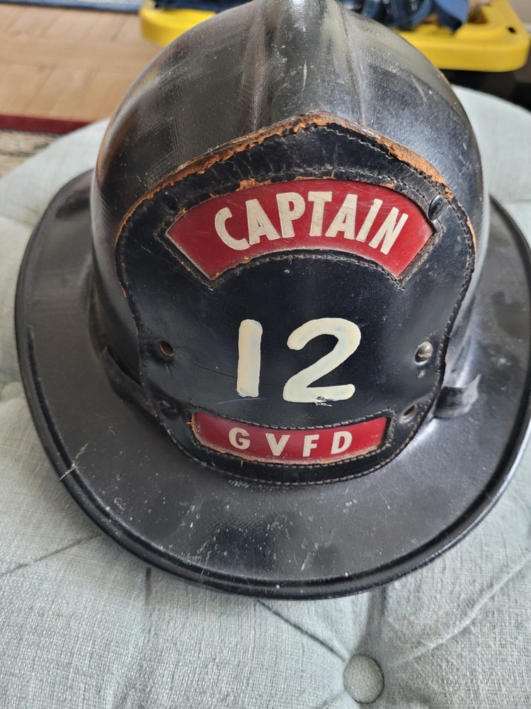Vintage Captains Fire Helmet Leather