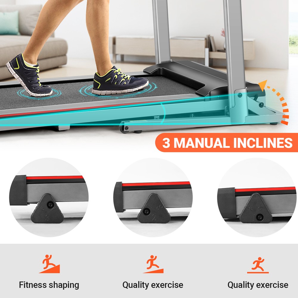 300lbs Folding Treadmill Treadmill with Adjustable Large Desk with Bluetooth&APP