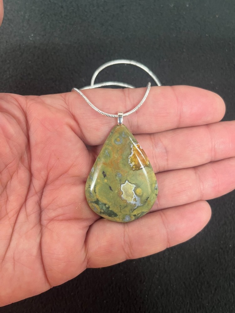 Rain Forest Jasper Pendant Necklace