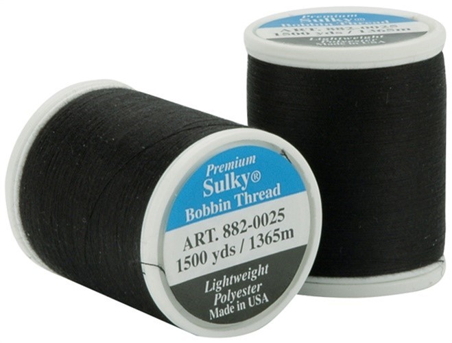 Sulky 882K-25  Bobbin Thread 60wt 1,100yd-Black