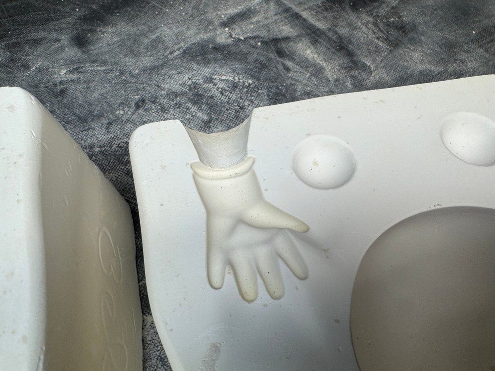 Bell Ceramic Casting Mold Doll Head & Hands Mold #2370